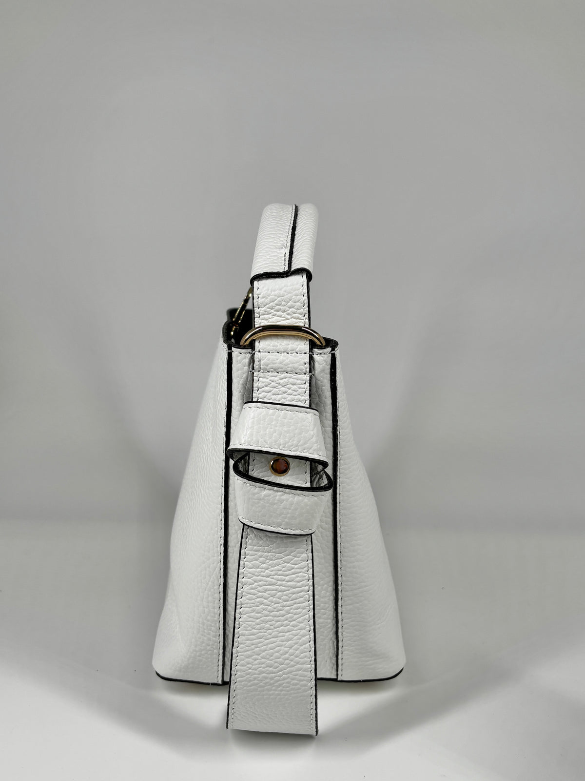 Secchiello in vera pelle - Bianco