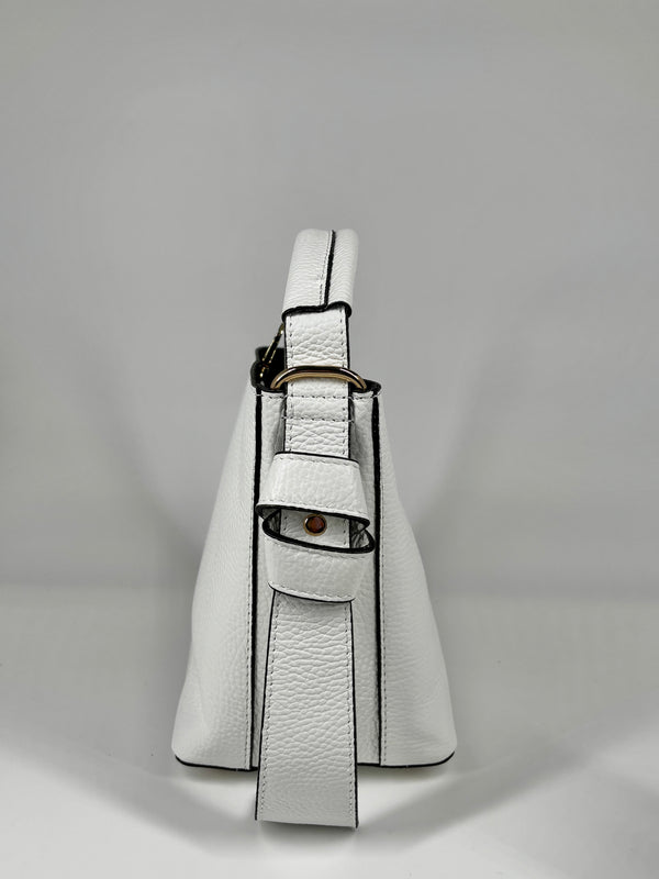 Secchiello in vera pelle - Bianco