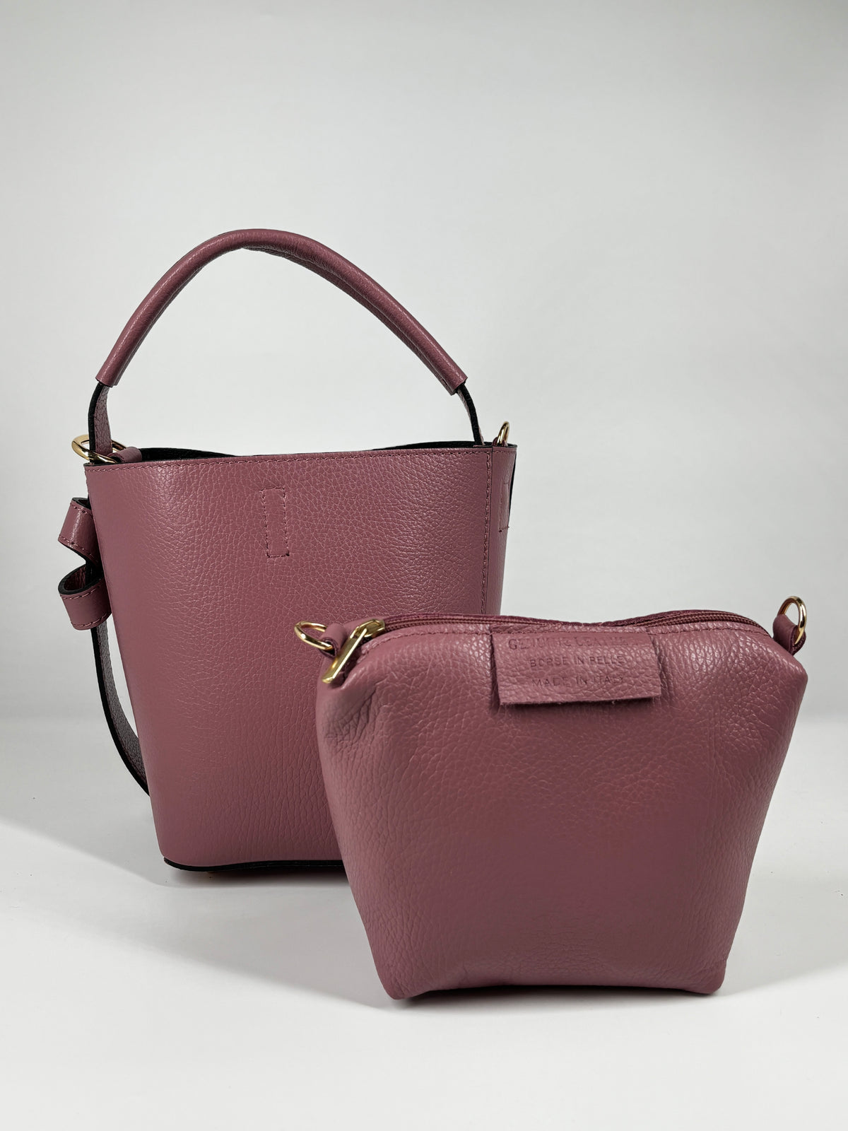 Secchiello in vera pelle - Rosa