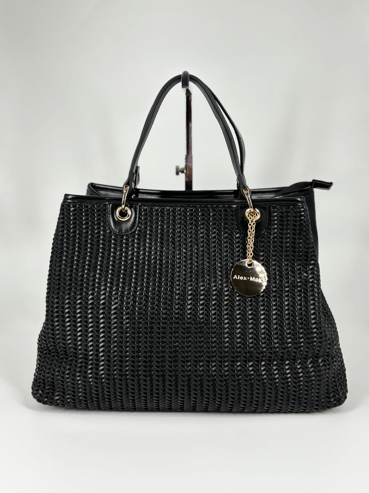 Borsa Alex Max intrecciata - Nero