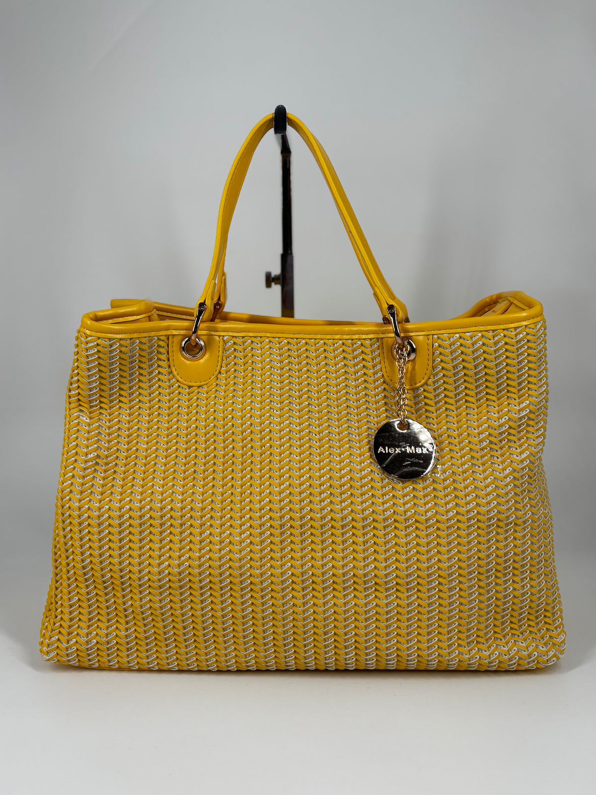 Borsa Alex Max intrecciata - Giallo
