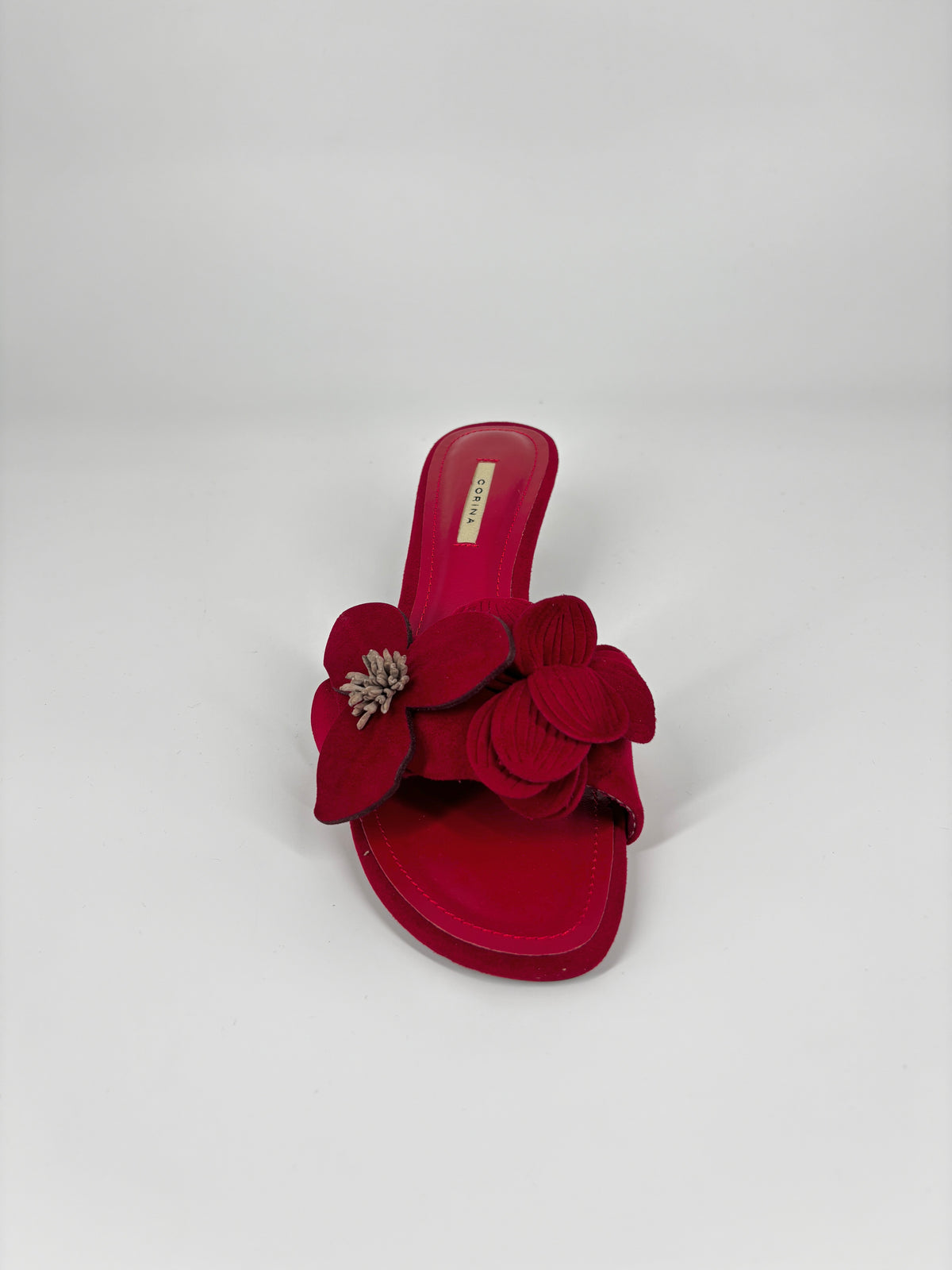 Sandalo Sabot con Applicazione Floreale - Rosso
