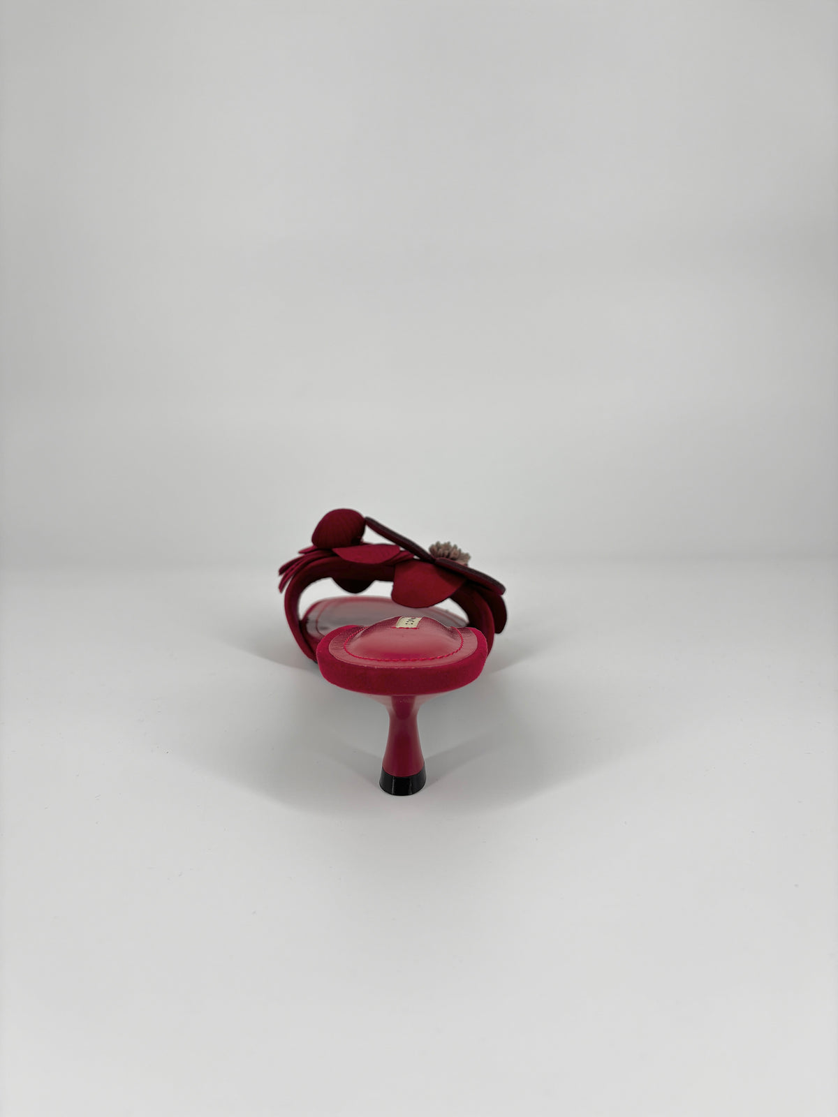 Sandalo Sabot con Applicazione Floreale - Rosso