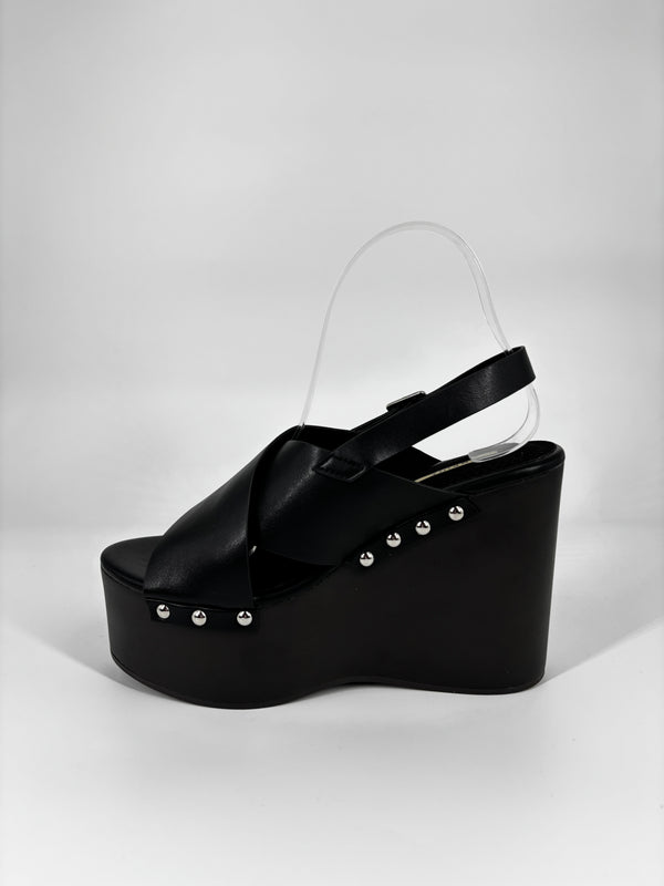 Sandalo Zeppa Platform Incrociato – Nero