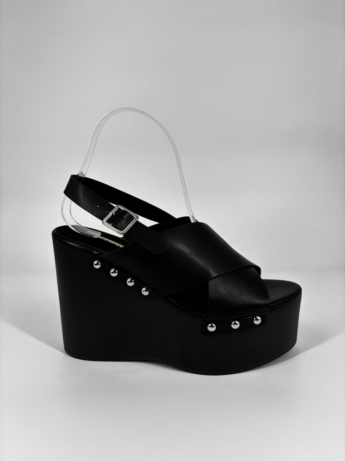 Sandalo Zeppa Platform Incrociato – Nero