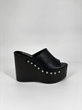 Sandalo Sabot Platform con Borchie – Nero