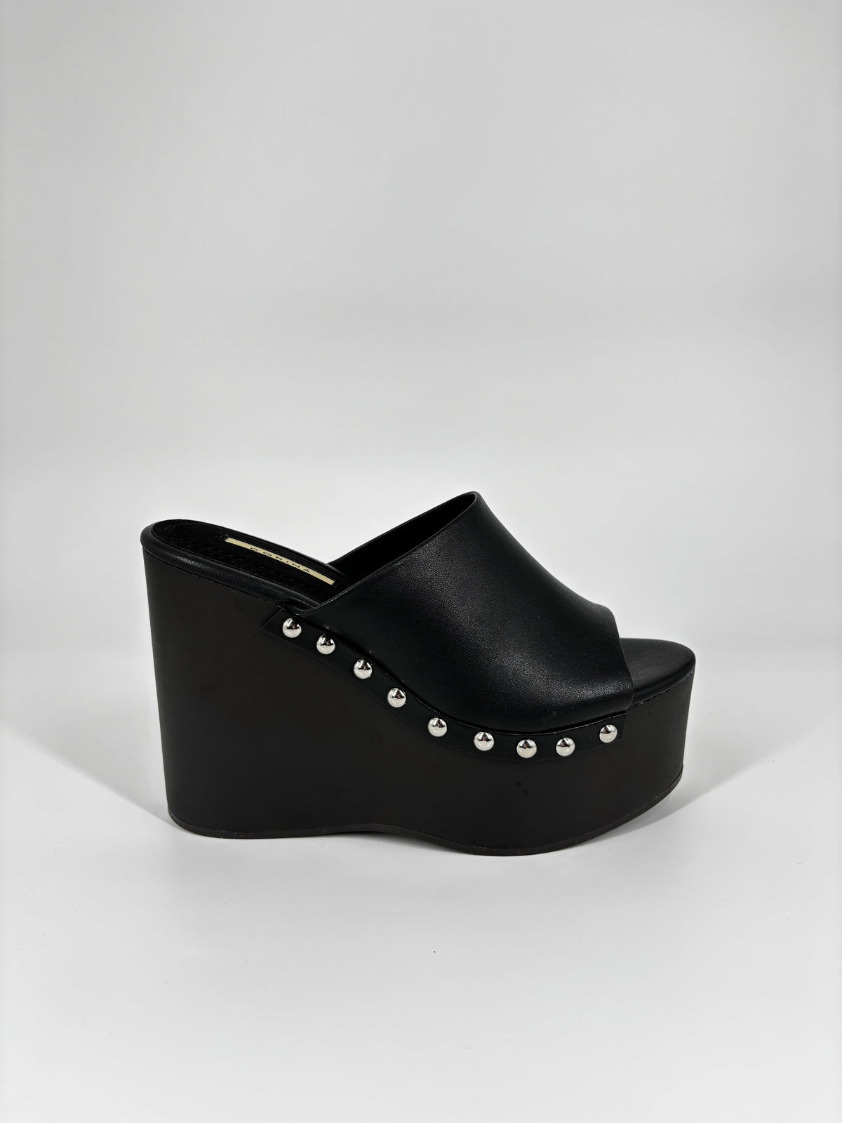 Sandalo Sabot Platform con Borchie – Nero