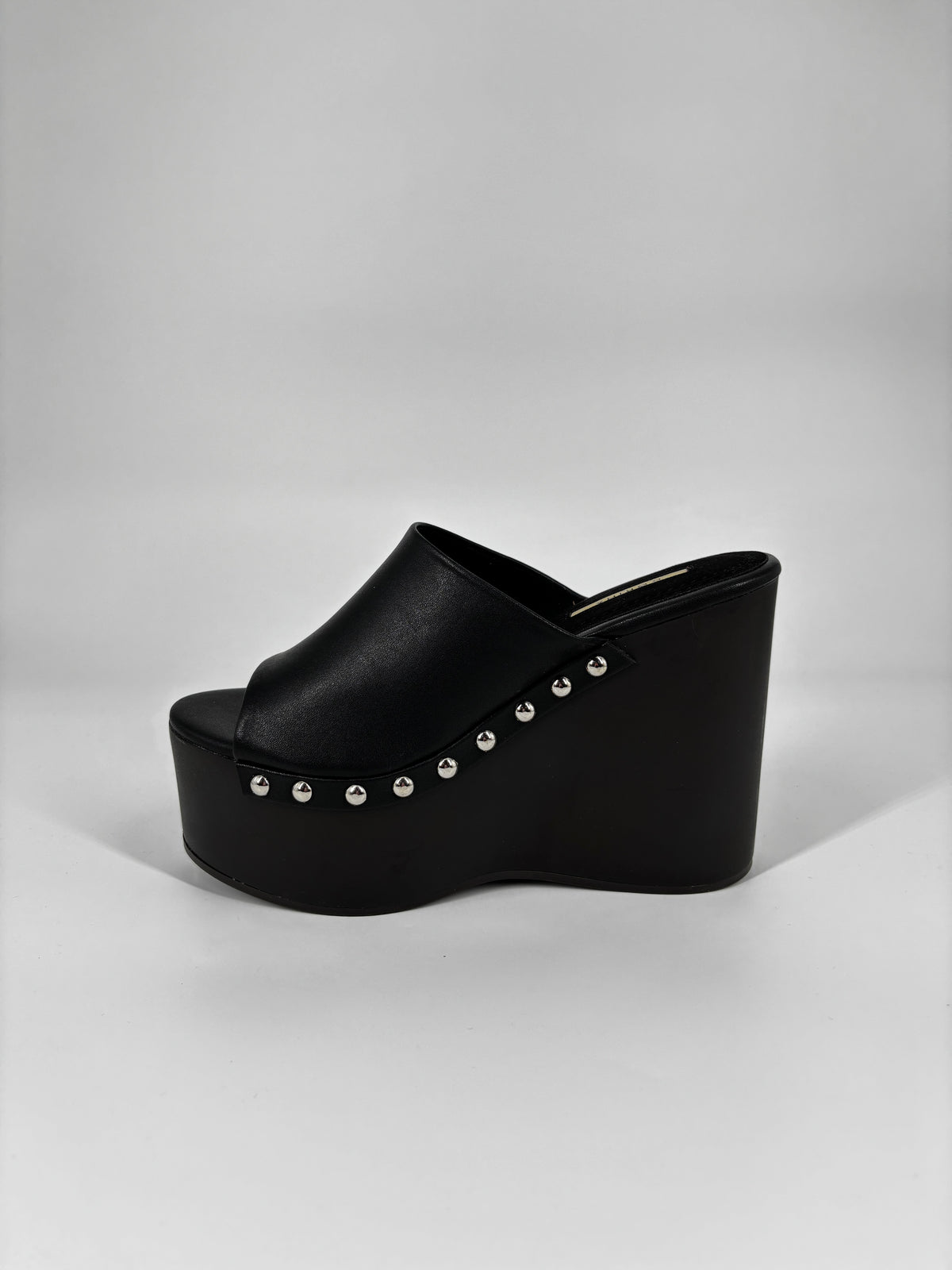 Sandalo Sabot Platform con Borchie – Nero
