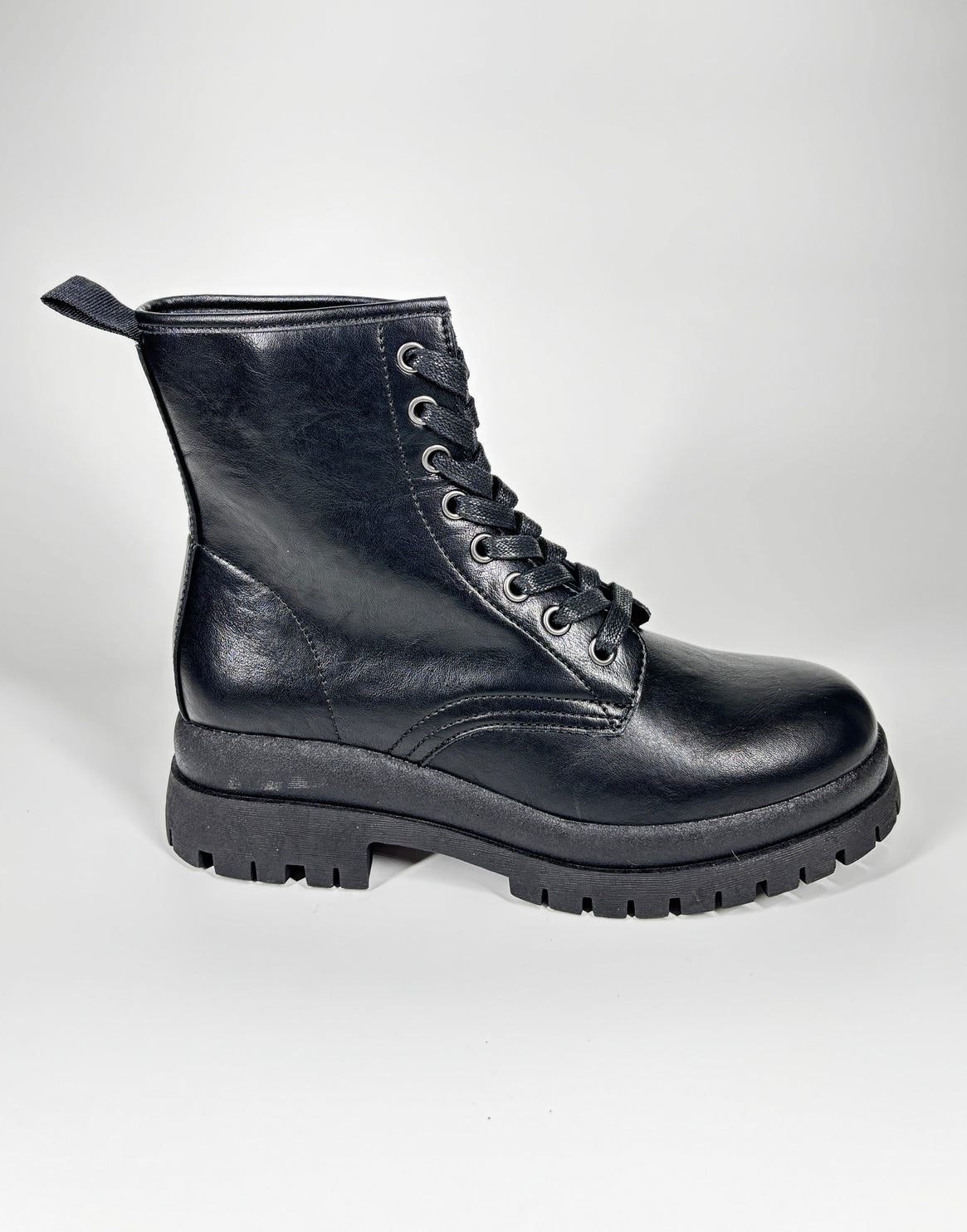 Anfibio stringato in ecopelle - Nero