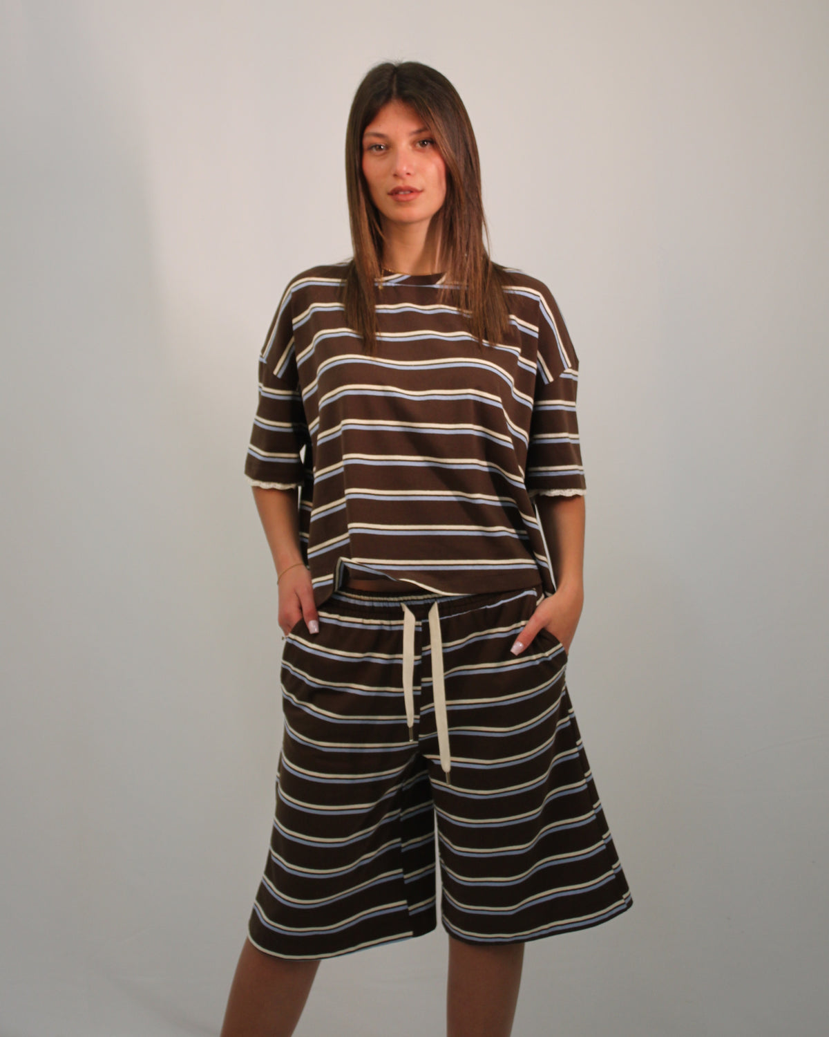 T-shirt a Righe – Testa di Moro e Azzurra