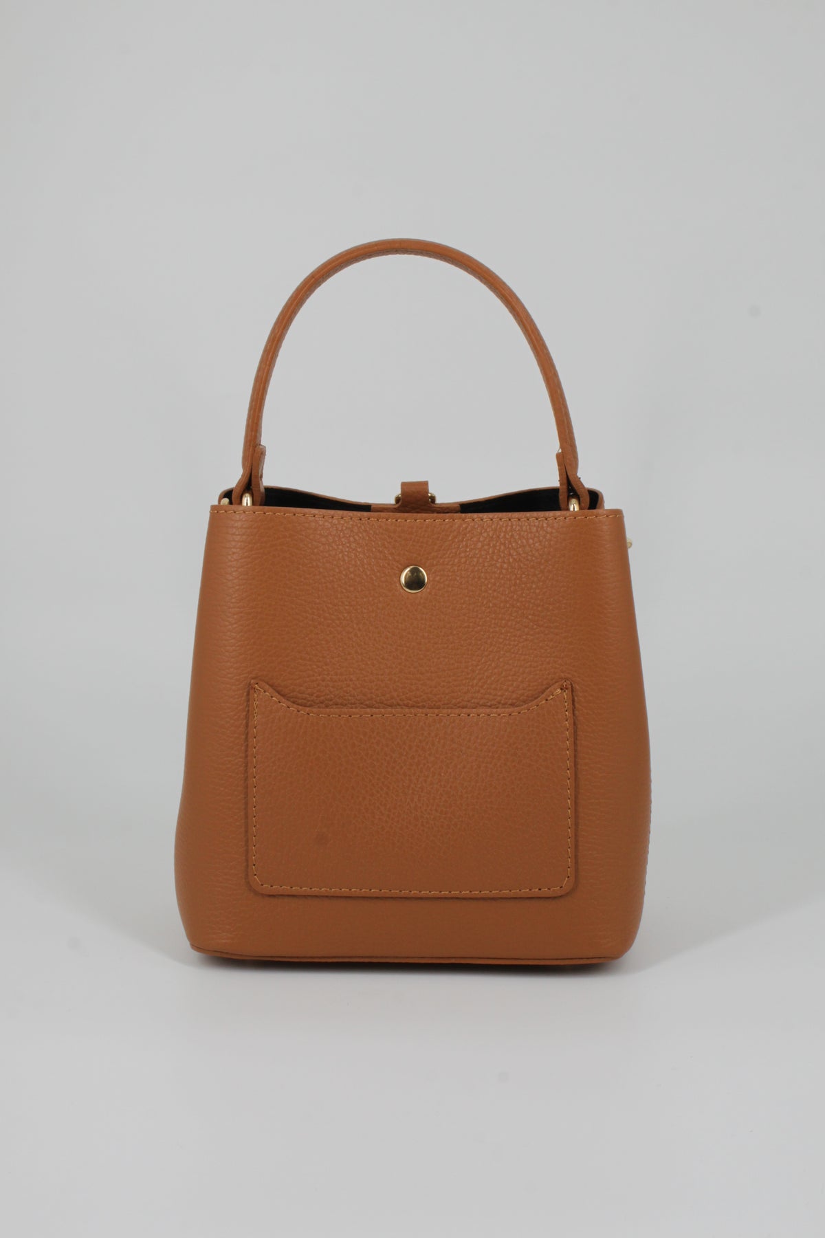 Borsa a Secchiello in Vera Pelle - Cuoio