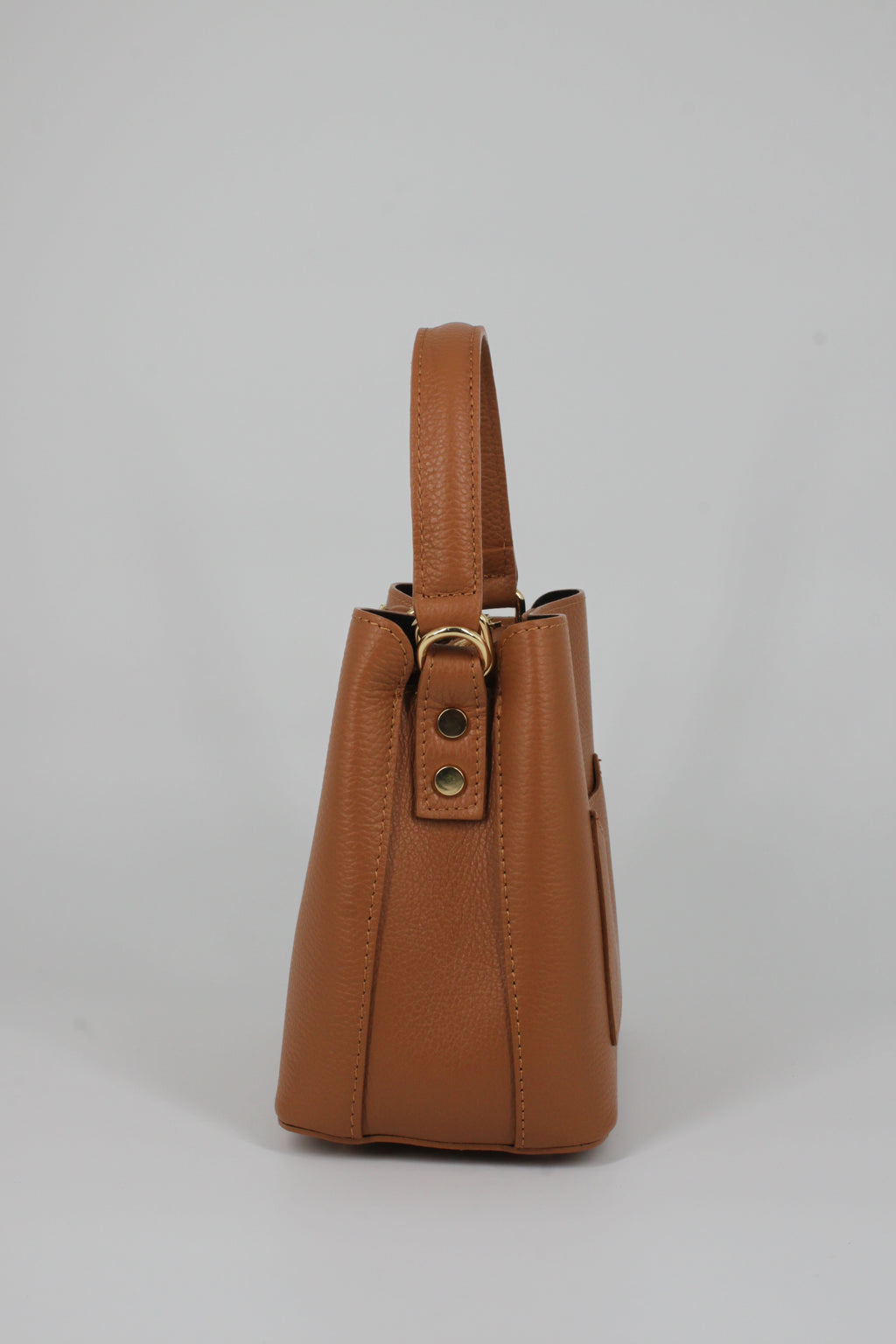 Borsa a Secchiello in Vera Pelle - Cuoio
