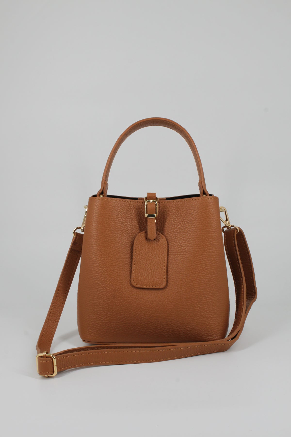 Borsa a Secchiello in Vera Pelle - Cuoio