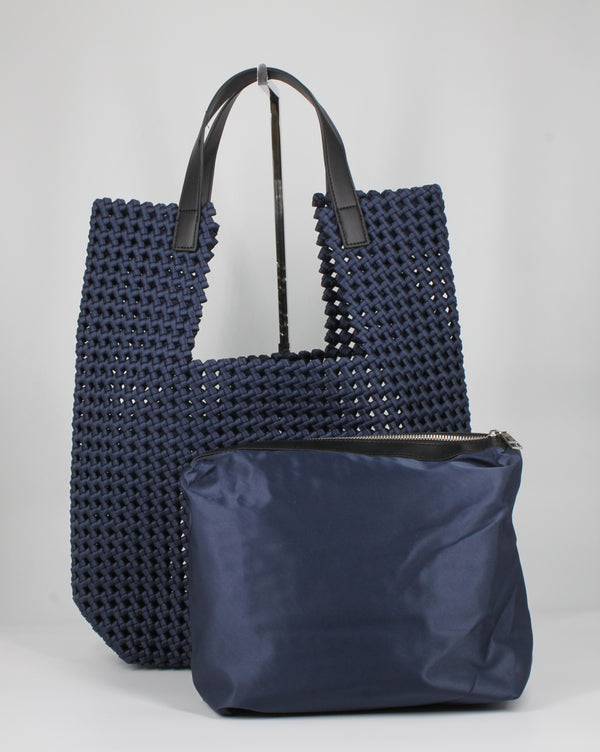 Maxi Tote Bag Intrecciata – Blu