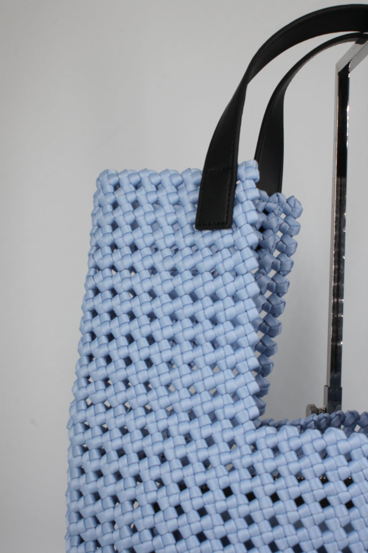 Maxi Tote Bag Intrecciata – Azzurro