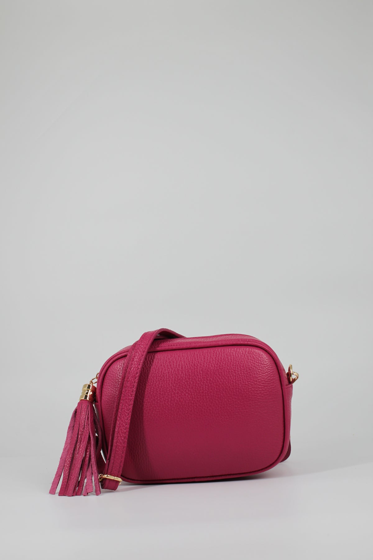 Borsa a Tracolla in Pelle con Nappa – Fucsia