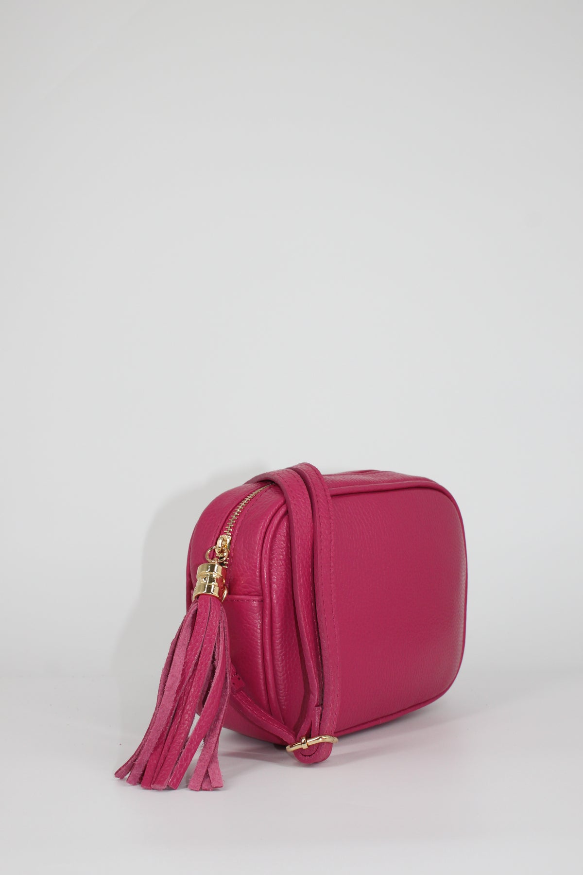Borsa a Tracolla in Pelle con Nappa – Fucsia