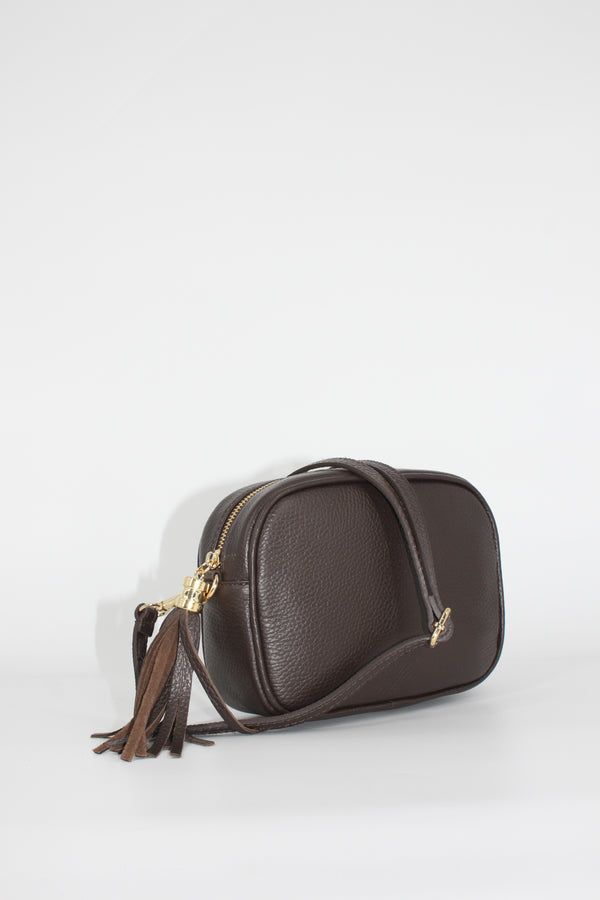 Borsa a Tracolla in Pelle con Nappa – Marrone