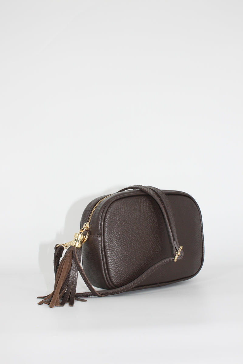 Borsa a Tracolla in Pelle con Nappa – Marrone