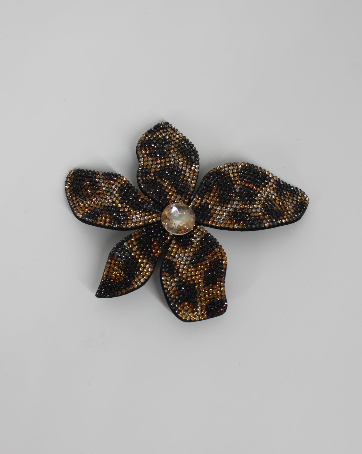 Spilla e Fermaglio a Fiore con Strass Animalier