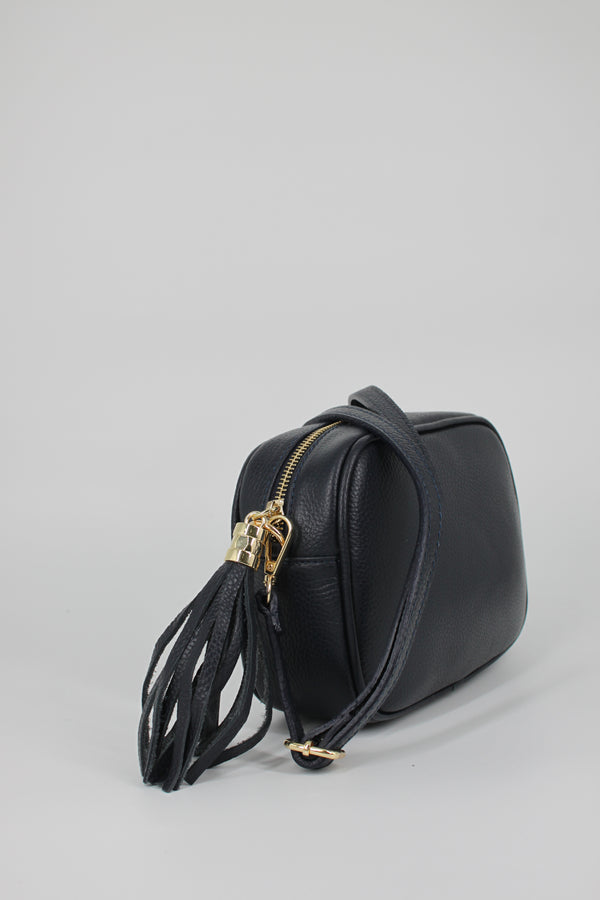 Borsa a Tracolla in Pelle con Nappa – Blu