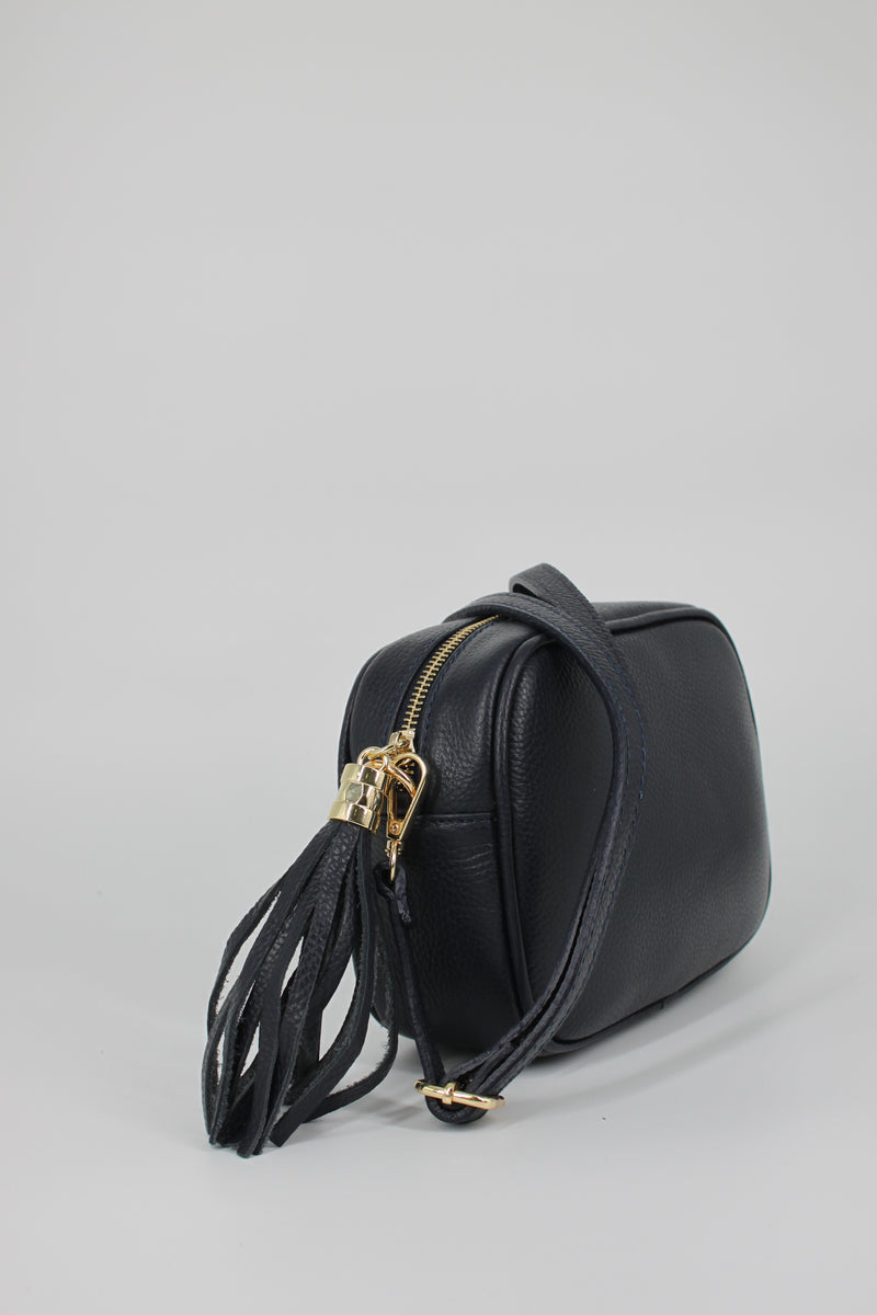 Borsa a Tracolla in Pelle con Nappa – Blu