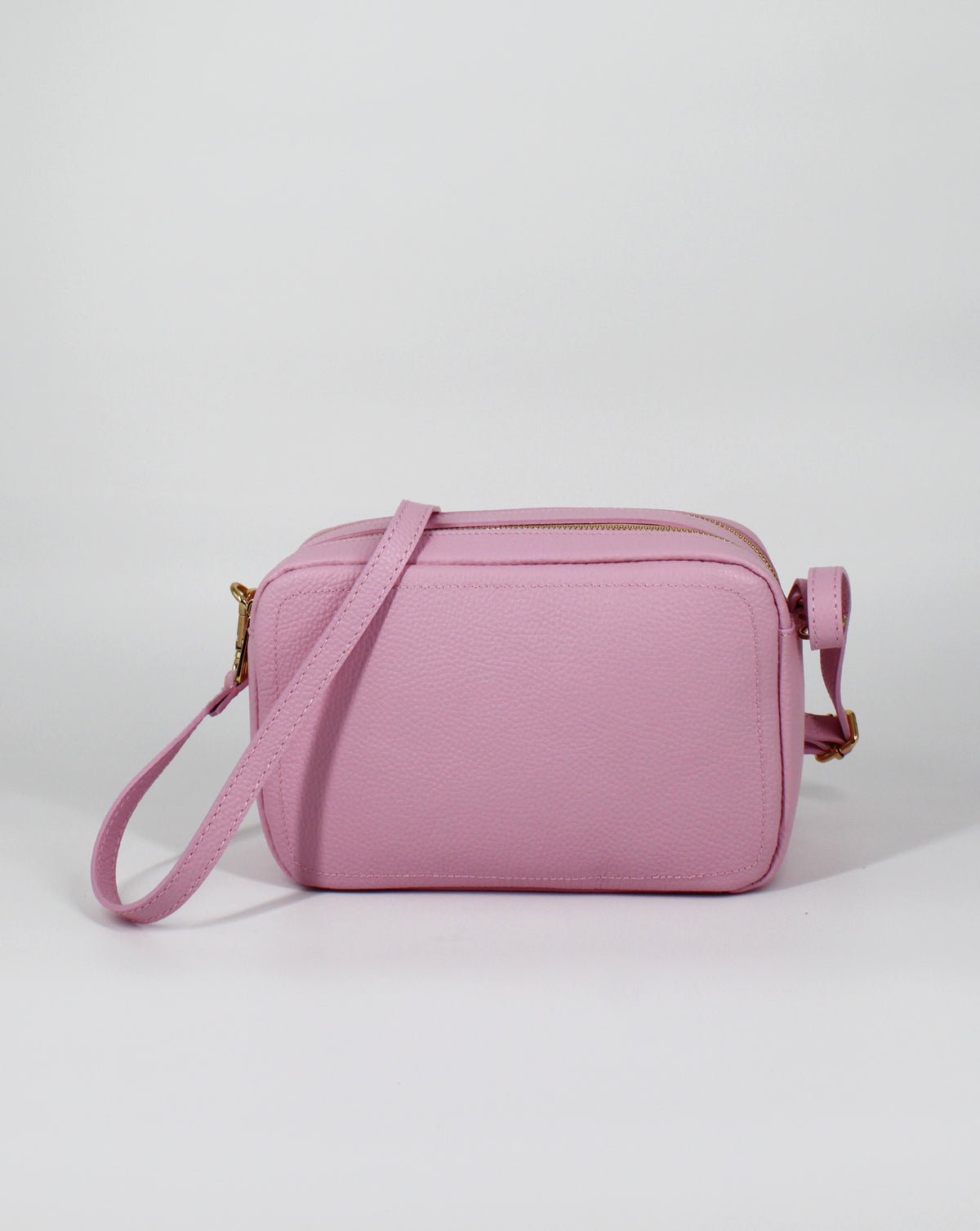 Borsa in vera pelle con doppio scomparto - Rosa Chiaro