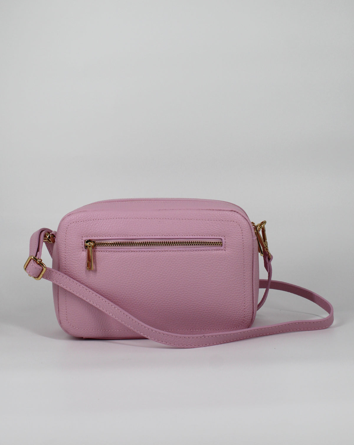 Borsa in vera pelle con doppio scomparto - Rosa Chiaro