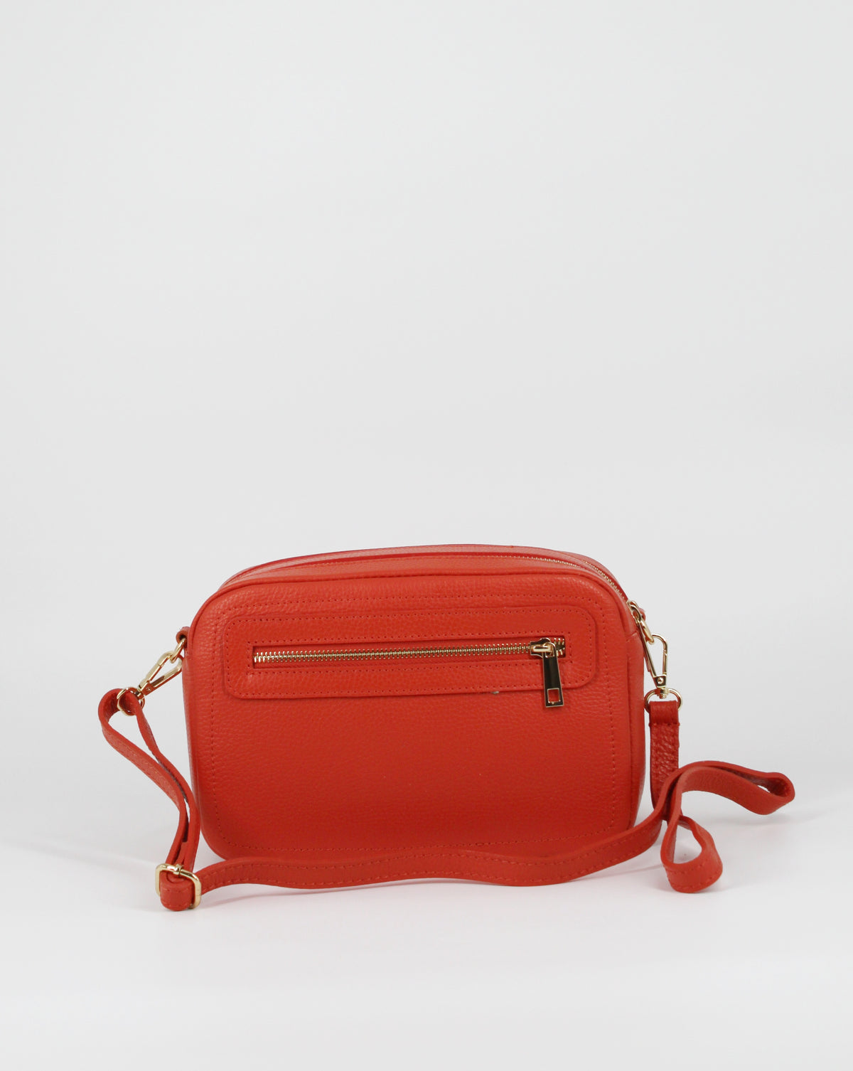 Borsa in vera pelle con doppio scomparto - Arancio