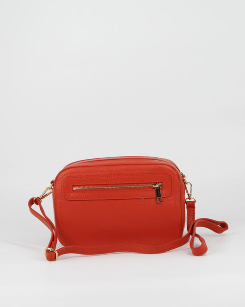 Borsa in vera pelle con doppio scomparto - Arancio