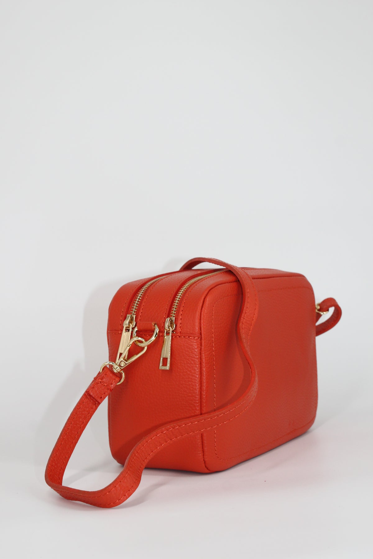 Borsa in vera pelle con doppio scomparto - Arancio