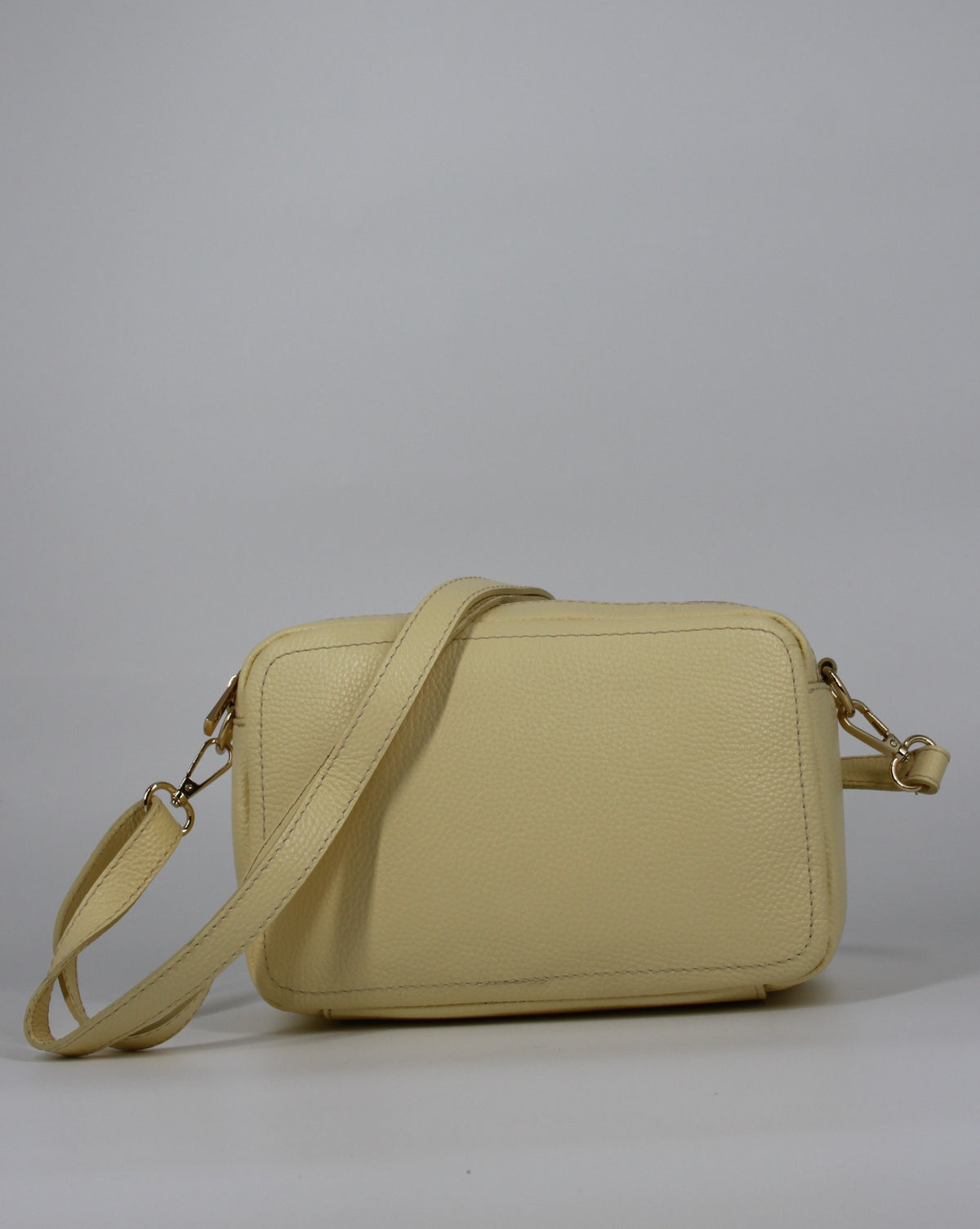 Borsa in vera pelle con doppio scomparto - Giallo