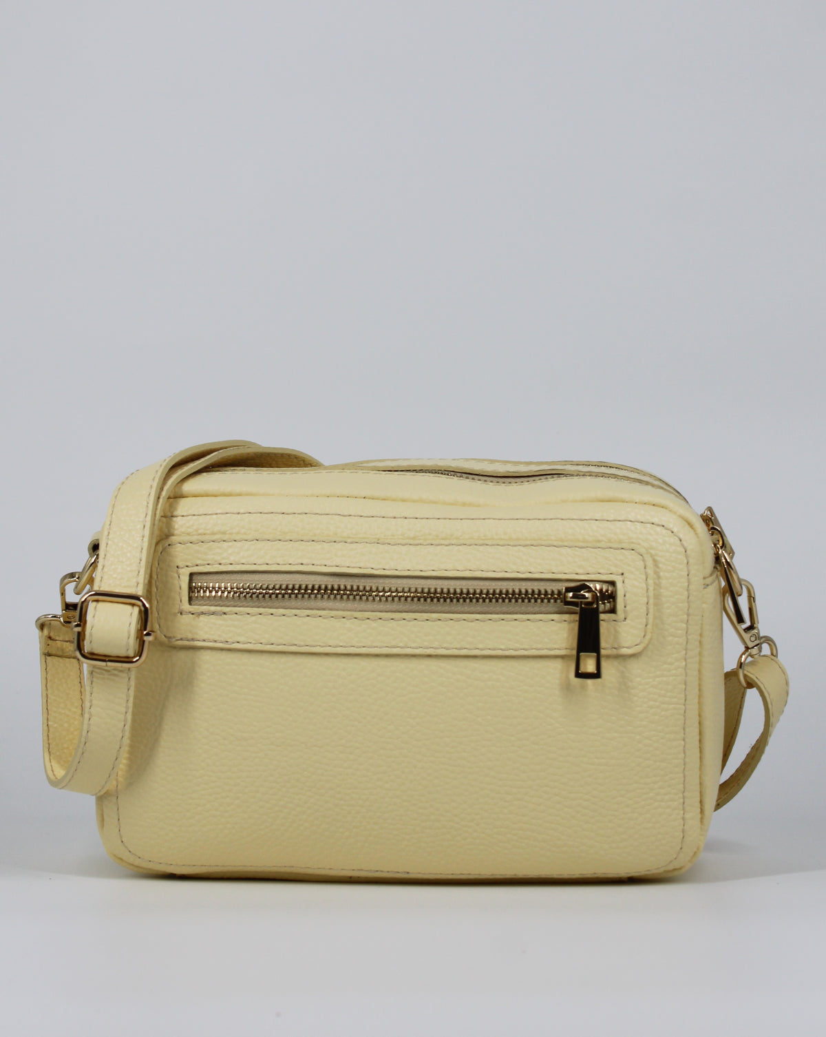 Borsa in vera pelle con doppio scomparto - Giallo