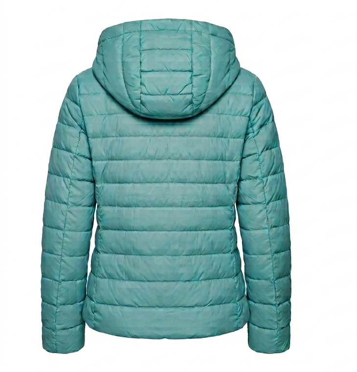 Piumino leggero Please azzurro polvere con cappuccio