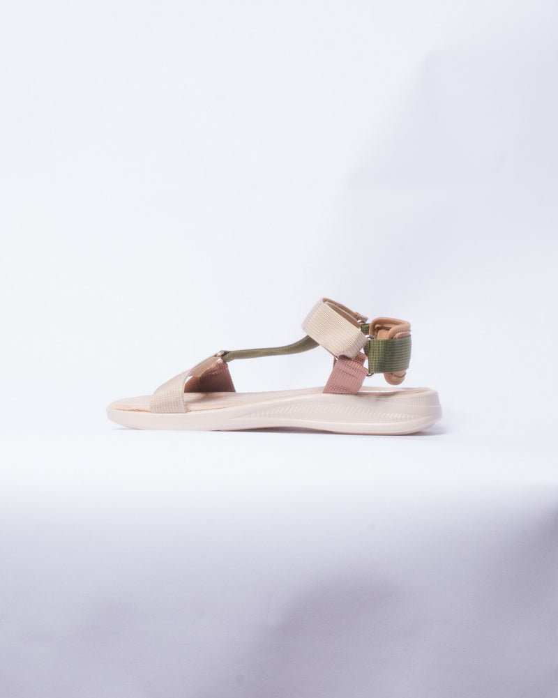 Sandalo con fasce in tessuto elastiche - Khika