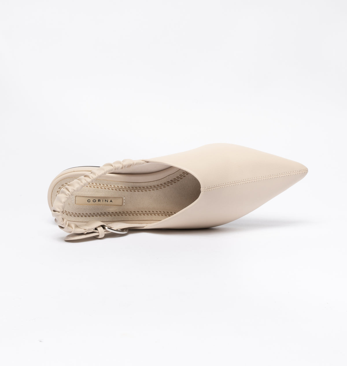 Sabot a punta Con Cinturino arricciato regolabile - Beige