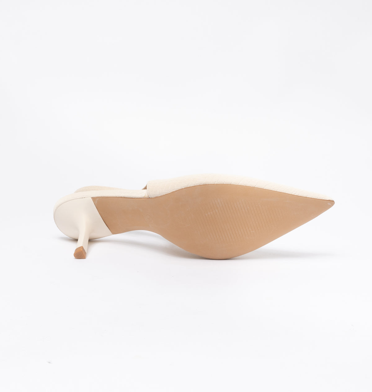 Scarpe donna a punta slingback pitonata - Beige