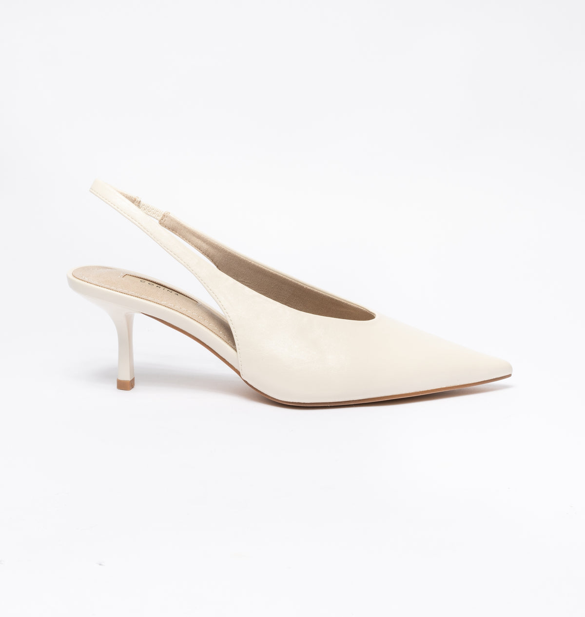 Decolletè in similpelle a punta - Beige