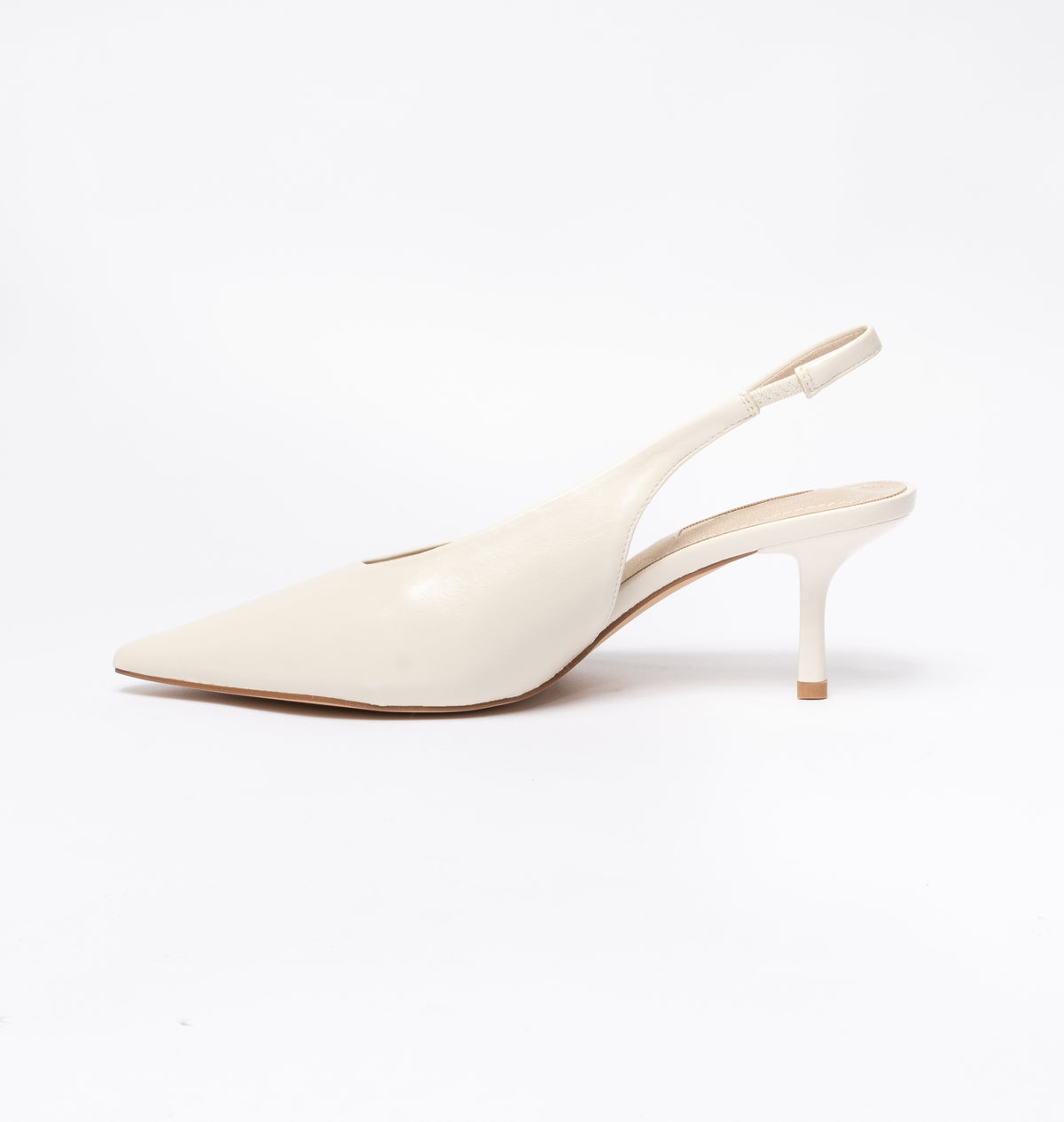 Decolletè in similpelle a punta - Beige