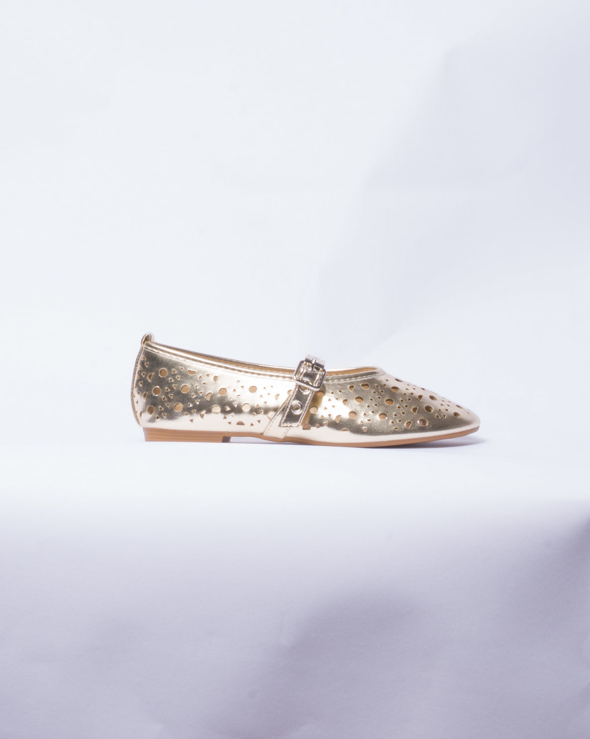 Ballerina Donna in Ecopelle con Fibbia - Oro