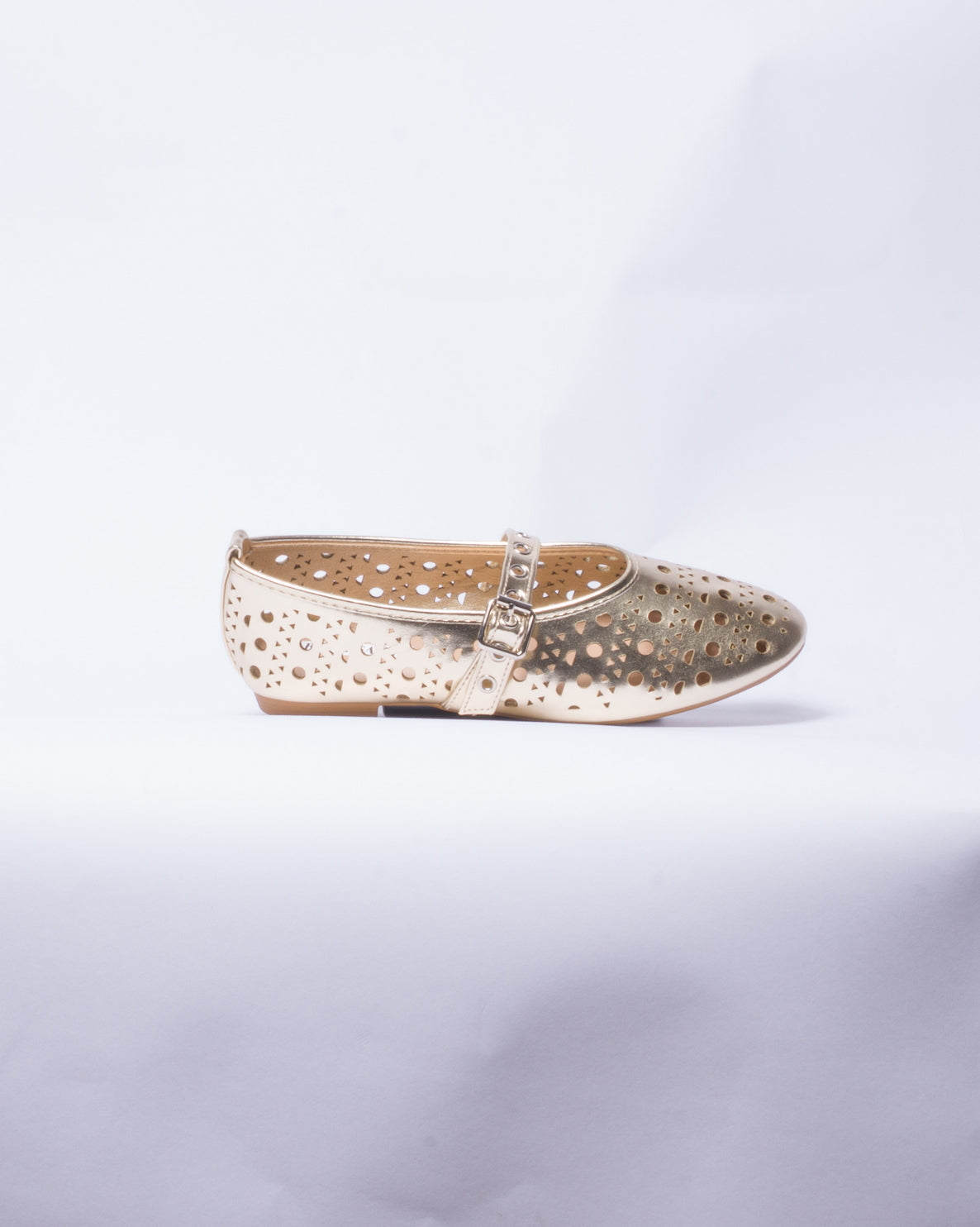 Ballerina Donna in Ecopelle con Fibbia - Oro
