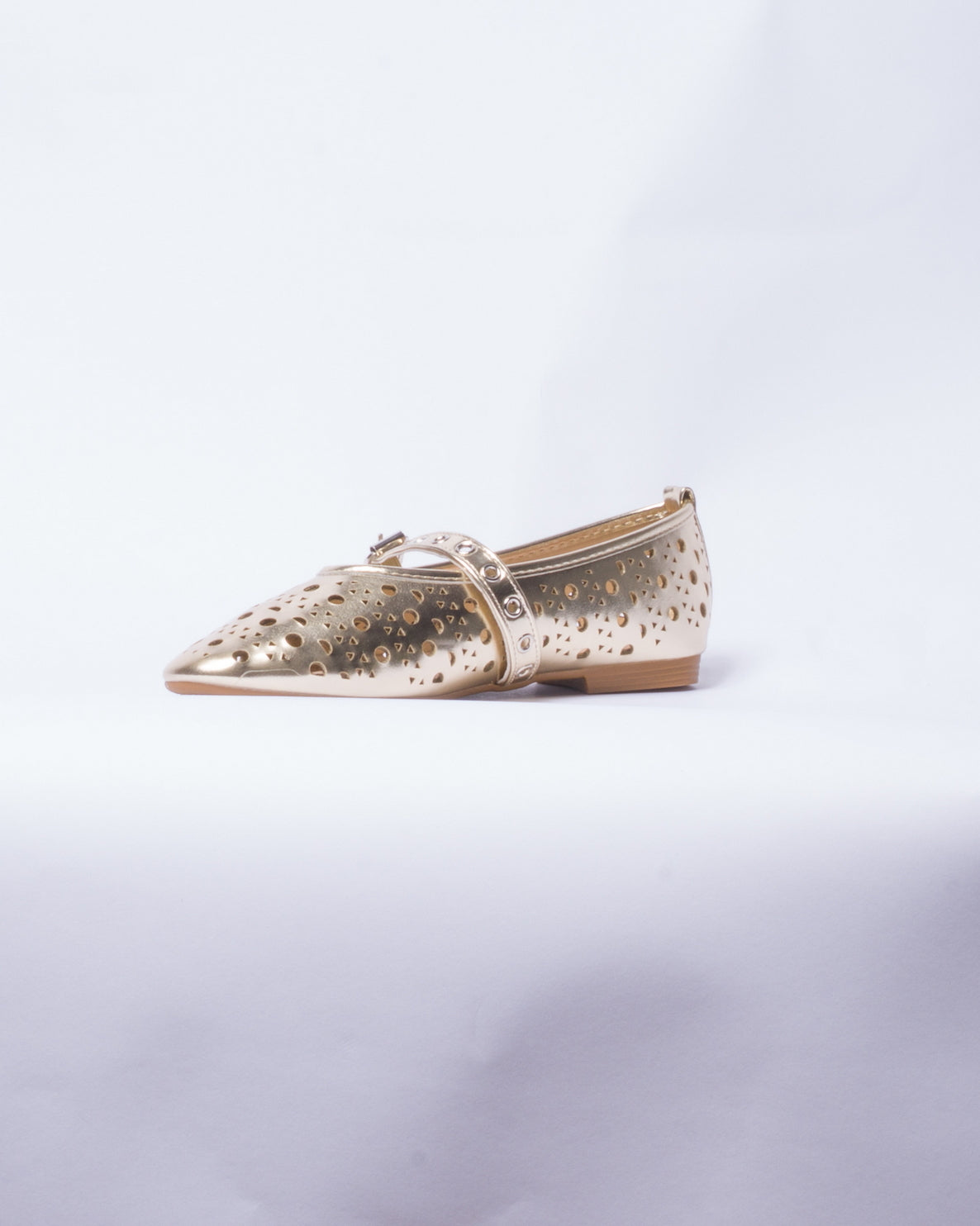 Ballerina Donna in Ecopelle con Fibbia - Oro