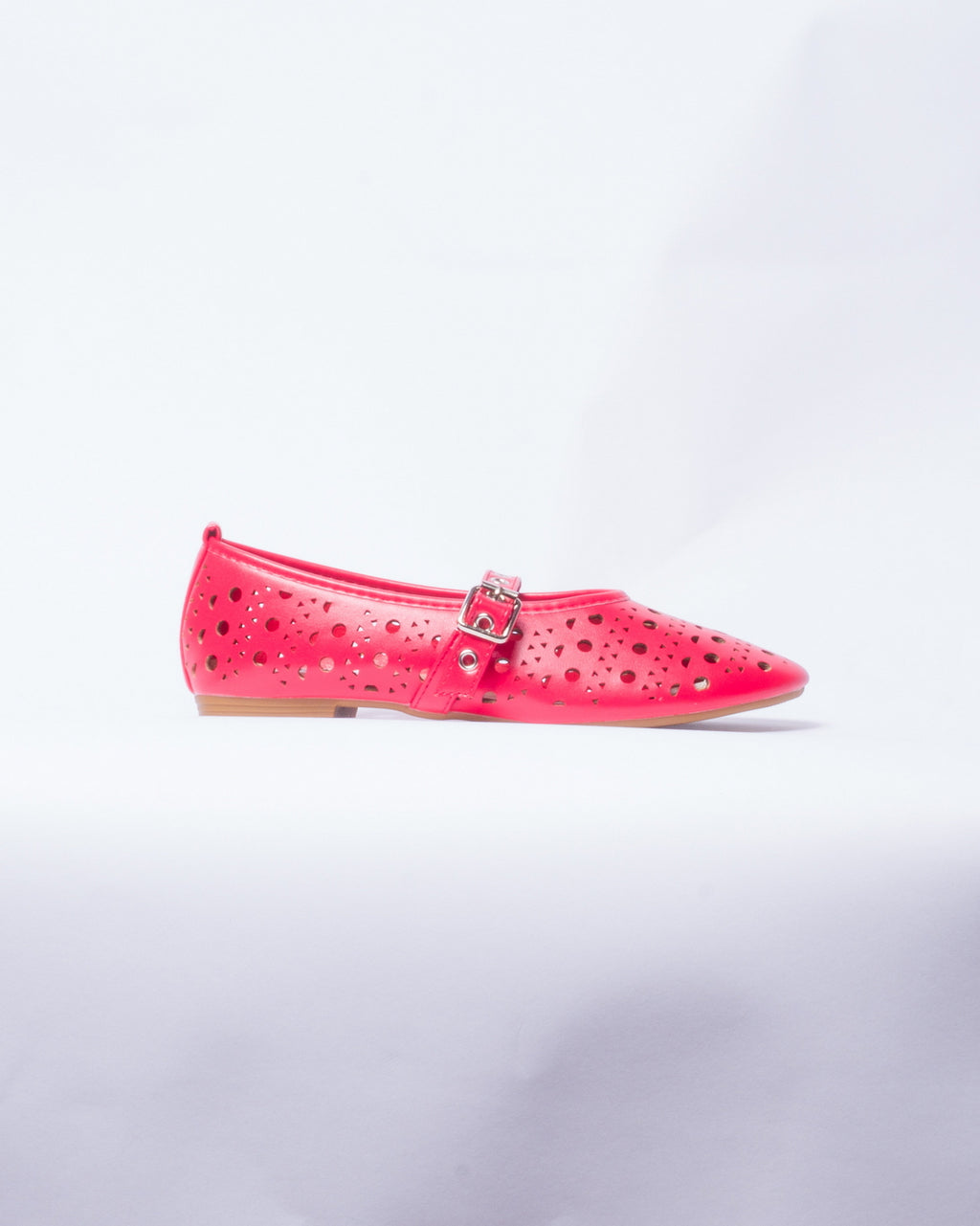 Ballerina Donna in Ecopelle con Fibbia - Rossa