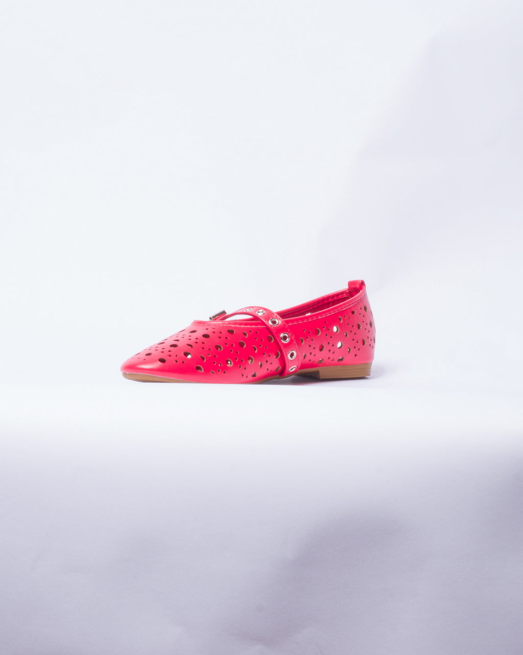 Ballerina Donna in Ecopelle con Fibbia - Rossa