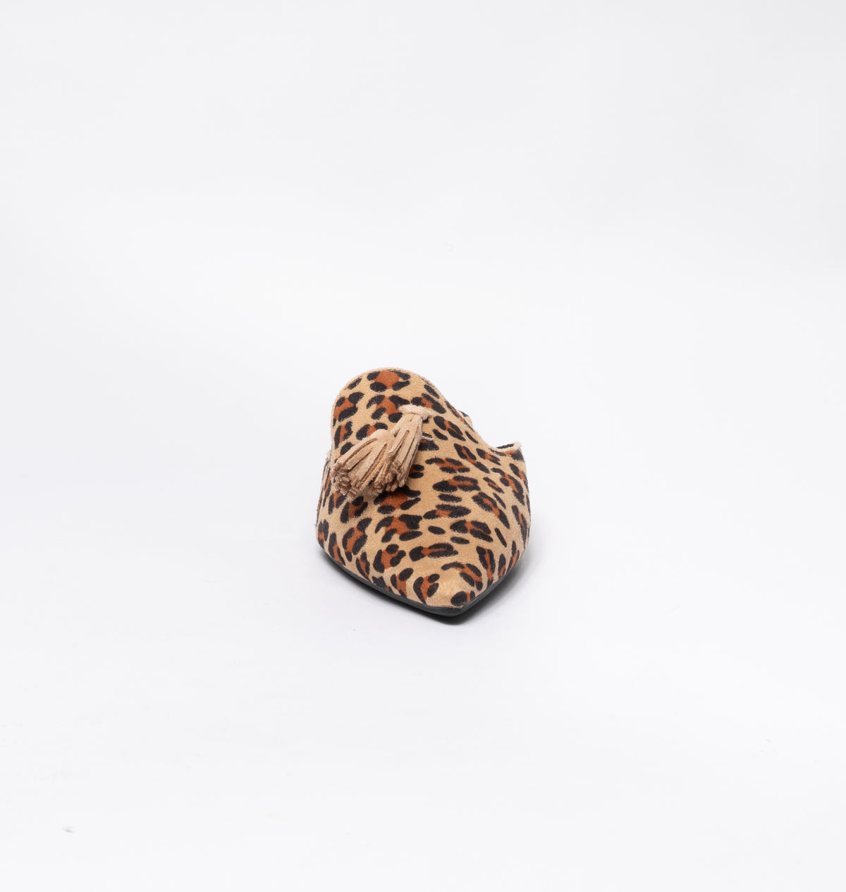 Sabot maculato a punta con nappina Beige