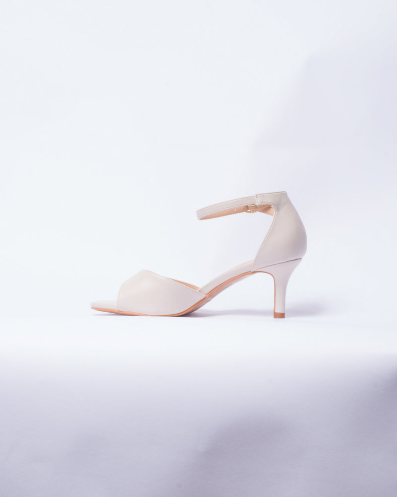 Sandalo Elegante Donna con Tacco Medio – Panna