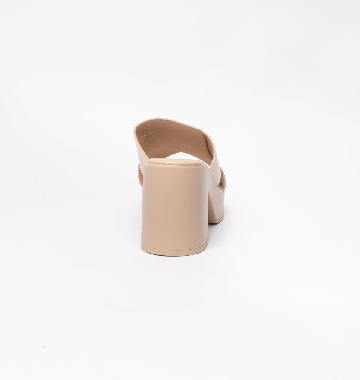 Sandalo in ecopelle con ampia fascia intrecciata - Beige