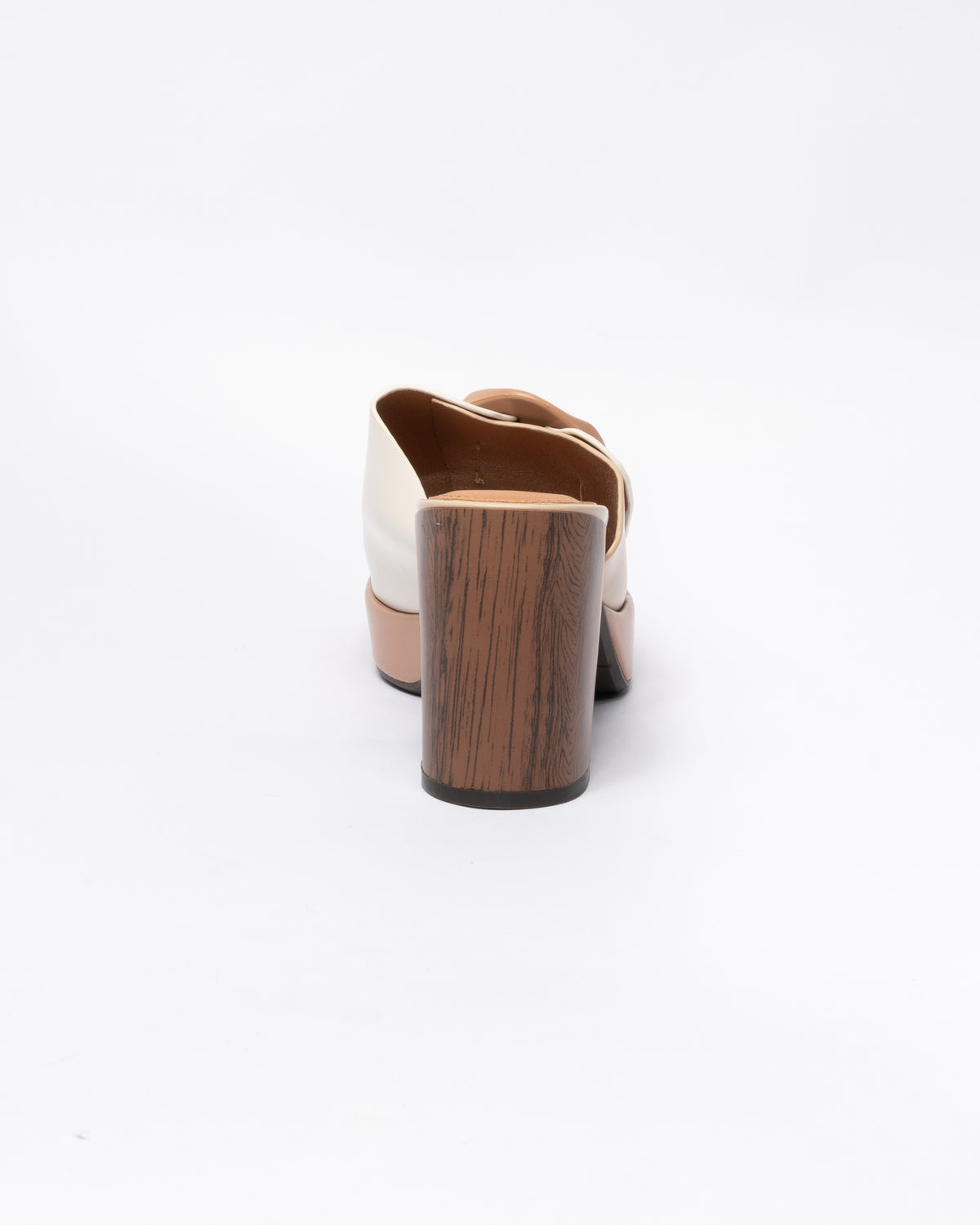 Sandalo in ecopelle con fascia larga - Beige