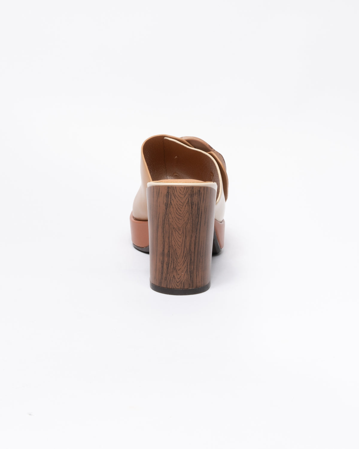 Sandalo in ecopelle con fascia larga - Cammello