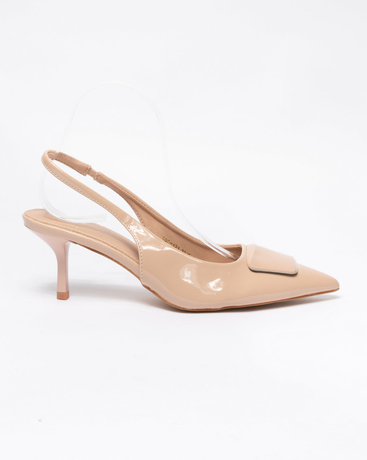 Decolettè slingback effetto Lucido - Beige